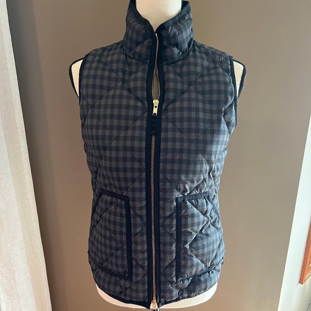 J. Crew Quilted Down Double zip Puffer Vest, Size XS